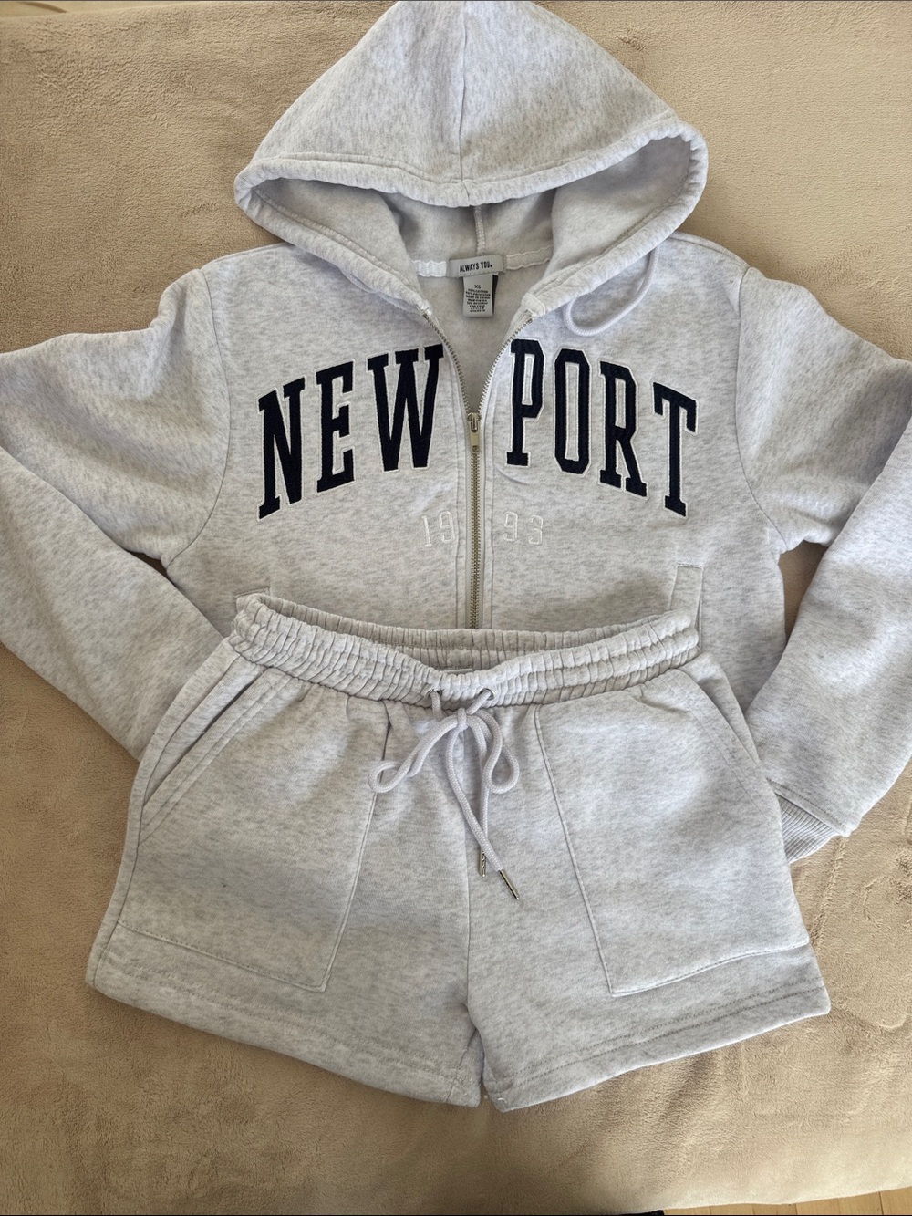 ALWAYS You. White Fleece  set :Hoodie and shorts, new no tag